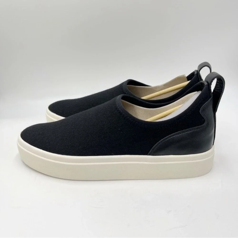 NEW Lucky Brand Womens Size 8.5 Black White Platform Slip On Sneakers Shoes